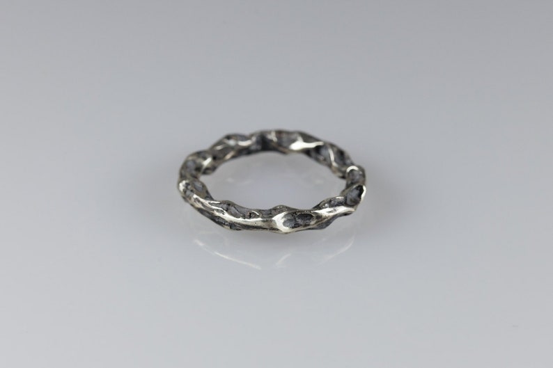 Black Promise Ring for Him Stacking Ring Unisex Sterling Etsy