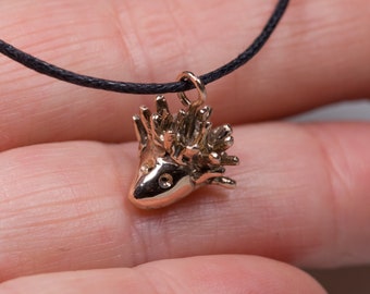 Tiny Hedgehog pendant for outdoor lovers, hedgehog jewelry, porcupine necklace for her, cute animal pendant gift for niece