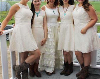 Ivory Lace Bridesmaid Dresses