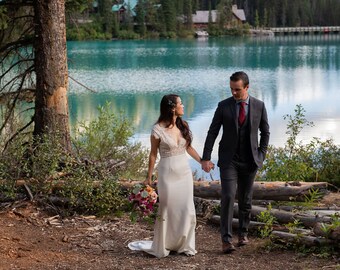 Sexy wedding dress, floral lace wedding dress, casual wedding dress, white maxi lace dress