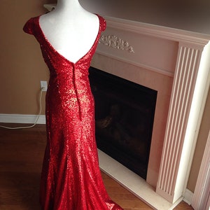 Red Sequin Dress, Red Bridesmaid Dress, Red Christmas Gown Women - Etsy