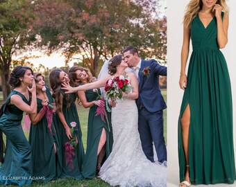 pine green bridesmaid dresses