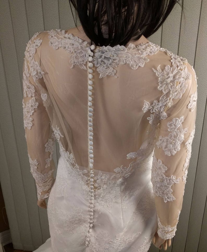Lace Wedding Dress Long Sleeve Plus Size Mermaid | Etsy