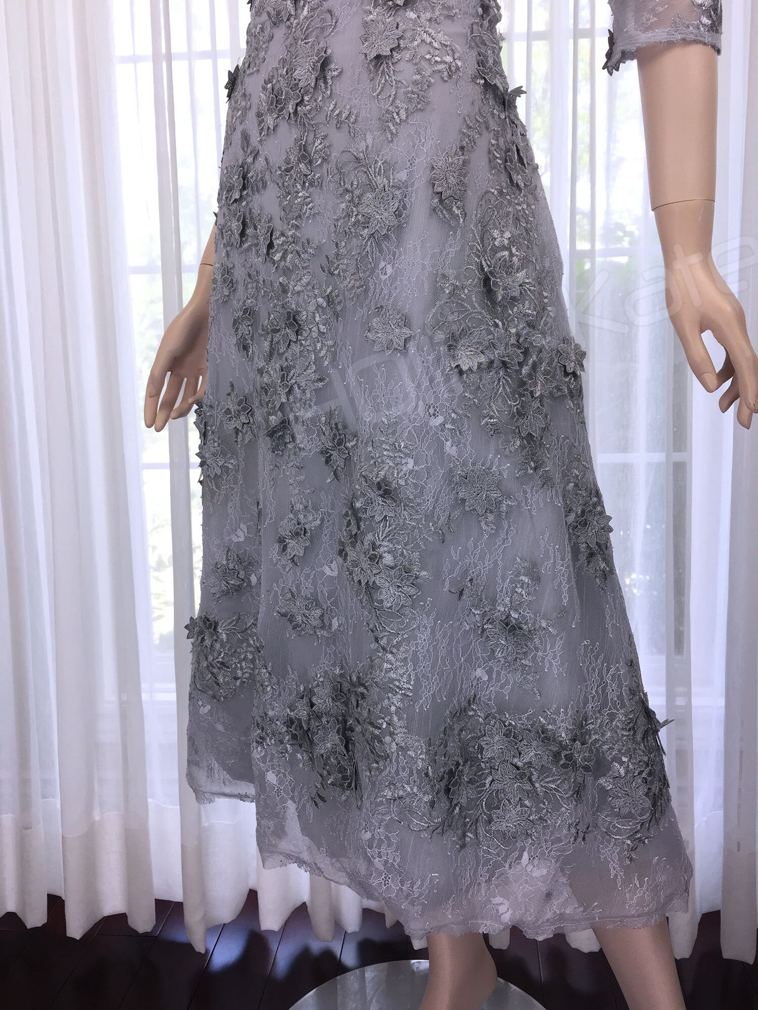 Abito di nozze d argento grigio pizzo appliques vestito madre della sposa Etsy Italia