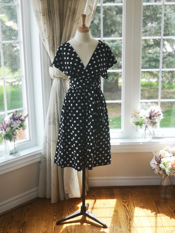 sachin and babi light blue dress Prada Polka-Dot Chiffon Short-Sleeve Midi Shirtdress