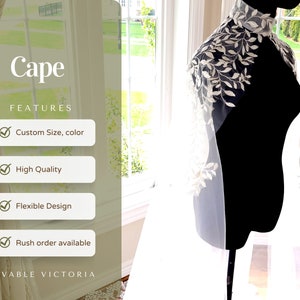 Lace bridal cape, lace wedding cape, wedding wrap, Lace cape veil , wedding capelet, bridal shawl, bridal capelet, long bridal cape