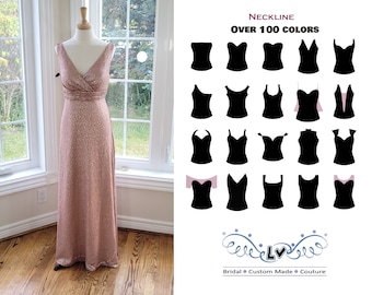 Sequin Rose Gold Bridesmaid Dress: Chiffon A-line Wedding Guest Gown - Etsy