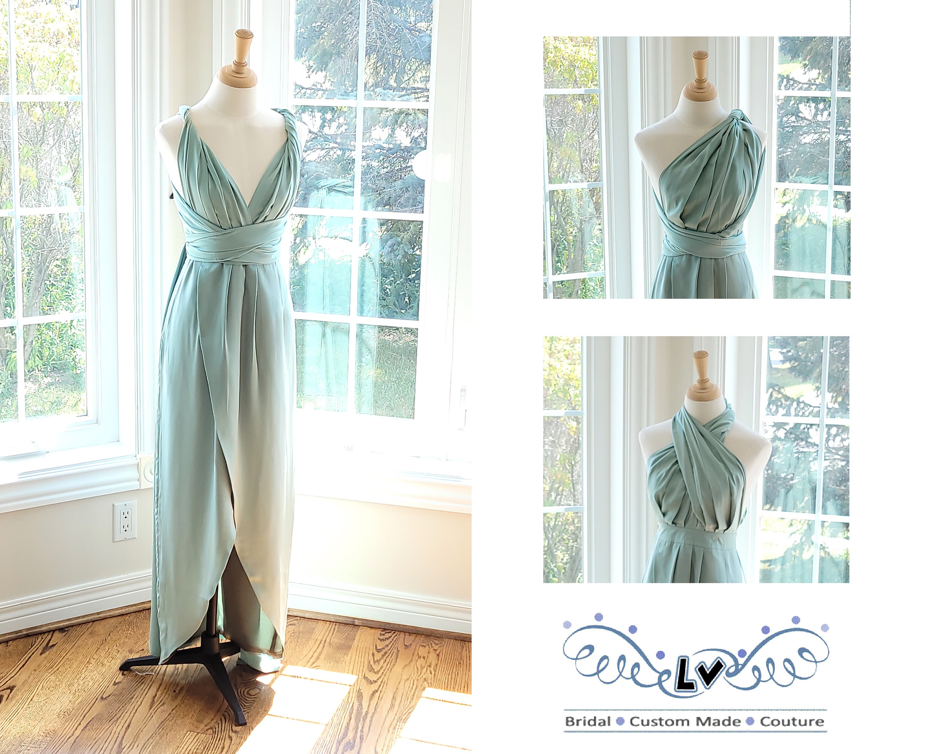 boho bridesmaid dresses green