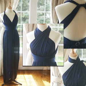 Marine Brautjungfernkleid, Wandelbares Brautjungfernkleid, Boho Brautjungfernkleid, Wandelbares Kleid, Multiway Kleid, Infinity Kleid