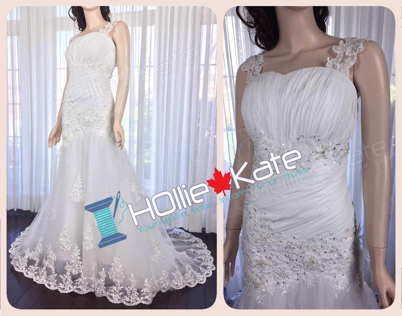 Lace Straps Wedding Dress Pure White Lace Appliques Wedding Etsy