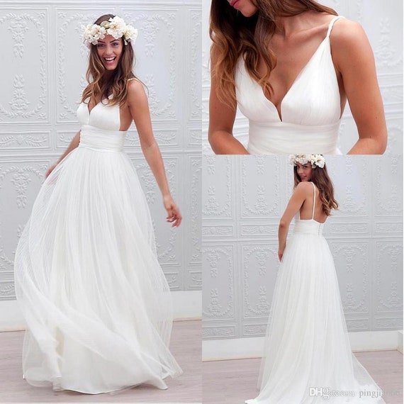 Robe De Mariage De Plage Sexy Commande Pour Le Client Avant Et Après