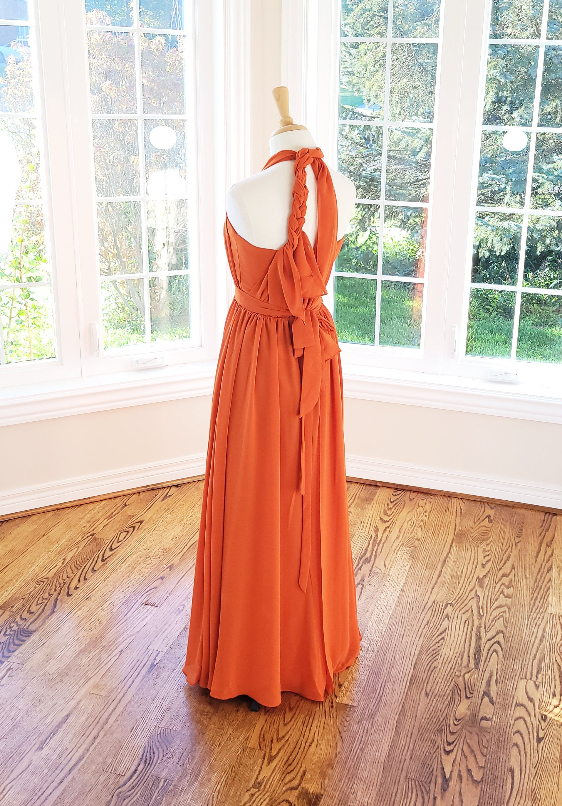 burnt orange bridesmaid dresses boho Burnt Orange Tulle Prom Dress 2023 Spaghetti Straps Boho Bridesmaid Dress 2 / Emerald Green