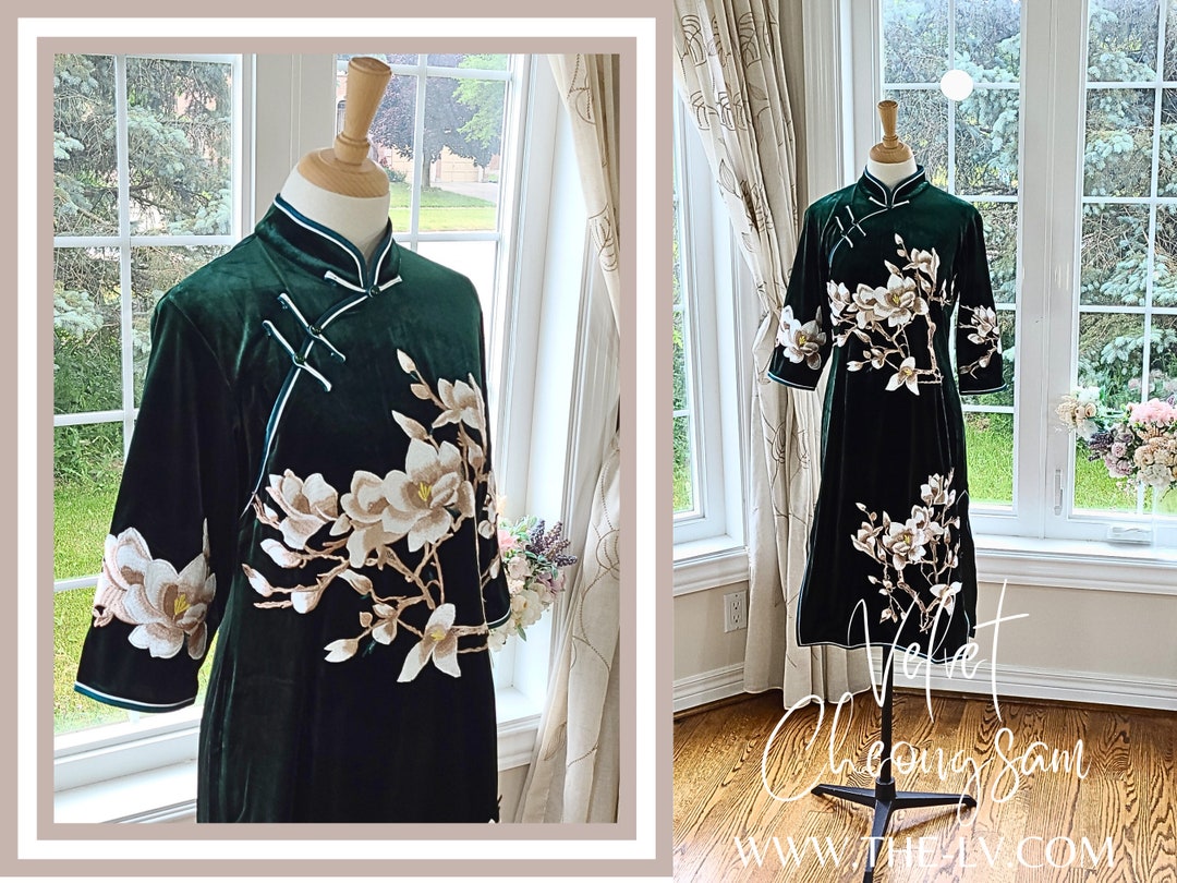 Colette Gingham Emerald Cheongsam