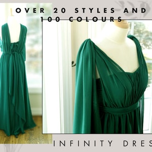 Emerald green cocktail dress for bridesmaid dress convertible dress multiway dress maxi infinity dress wedding guest dress mother of bride