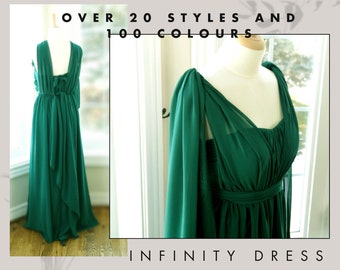 Emerald green cocktail dress for bridesmaid dress convertible dress multiway dress maxi infinity dress wedding guest dress mother of bride