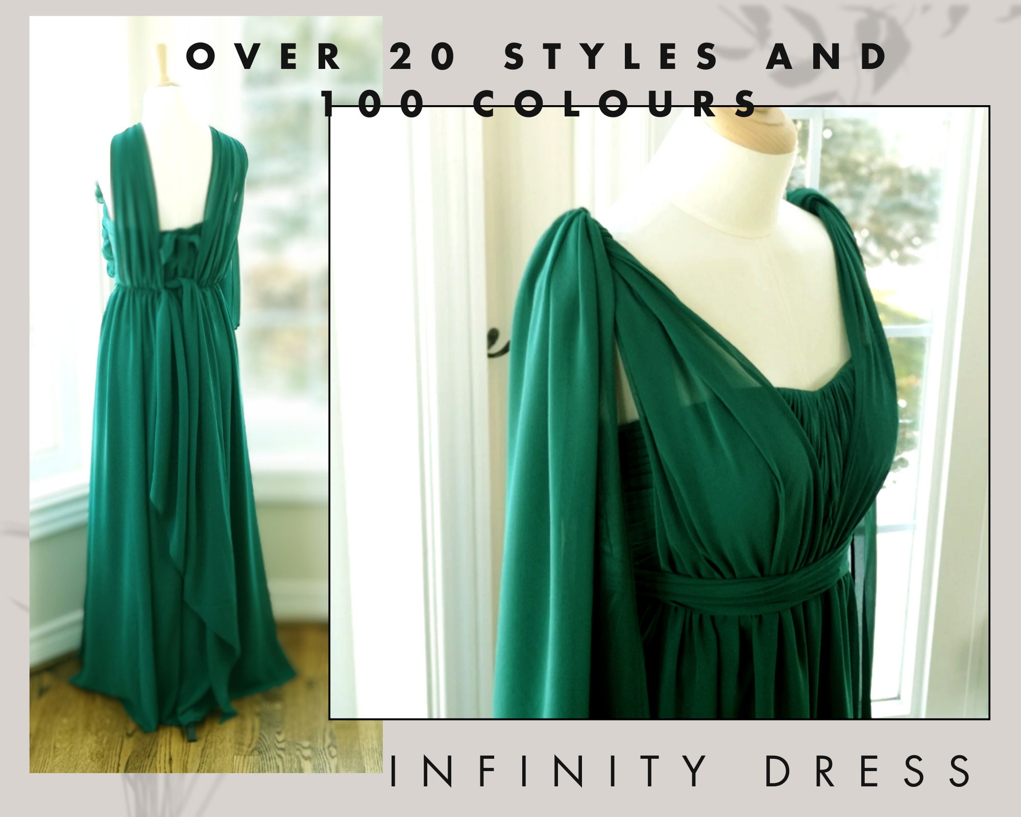 Emerald Green Infinity Dress: Convertible Maxi Gown Emerald Green Infinity Dress: Convertible Maxi Gown