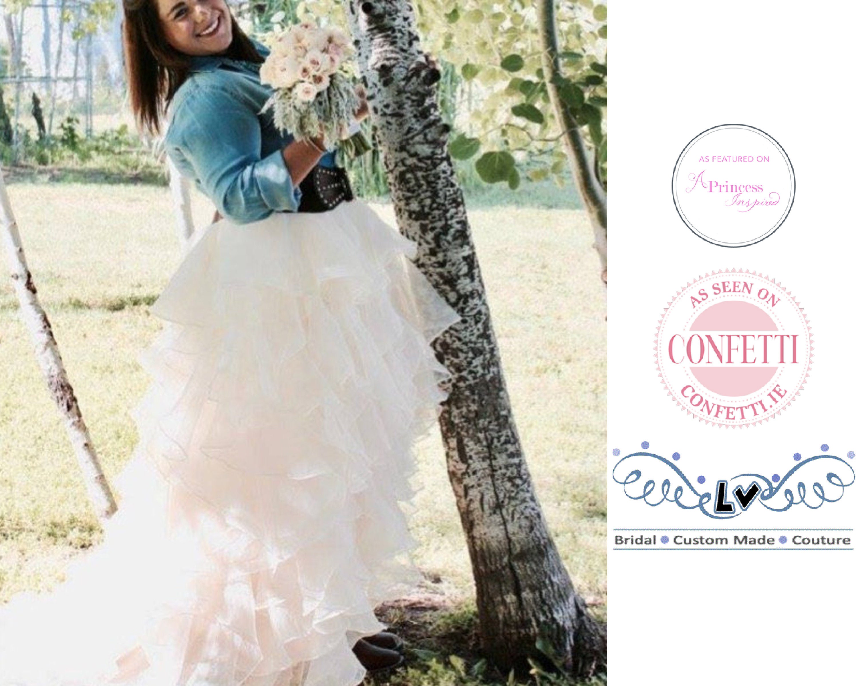 Hi-low Wedding Skirt Separates Boho 