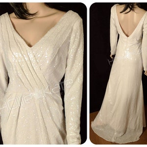 White Sequin Wedding Dress, Sequin Reception Gown, Mother of the Bride ...
