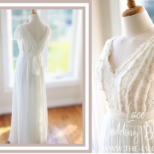 Cottage-core boho wedding dress - a simple fairytale like ethereal wedding dress