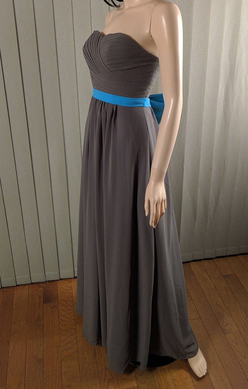 Dark Grey bridesmaid dress long bridesmaid dress chiffon maxi dress