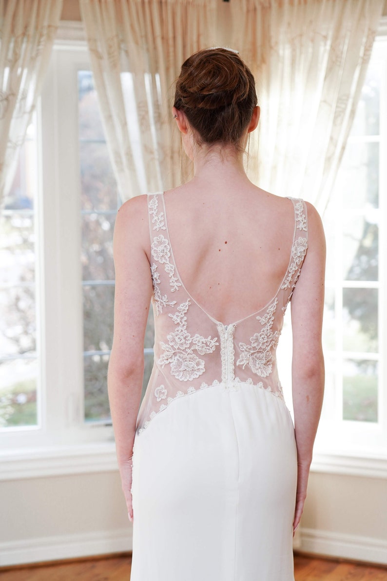 Brittany boho wedding dress in lace and tulle s8