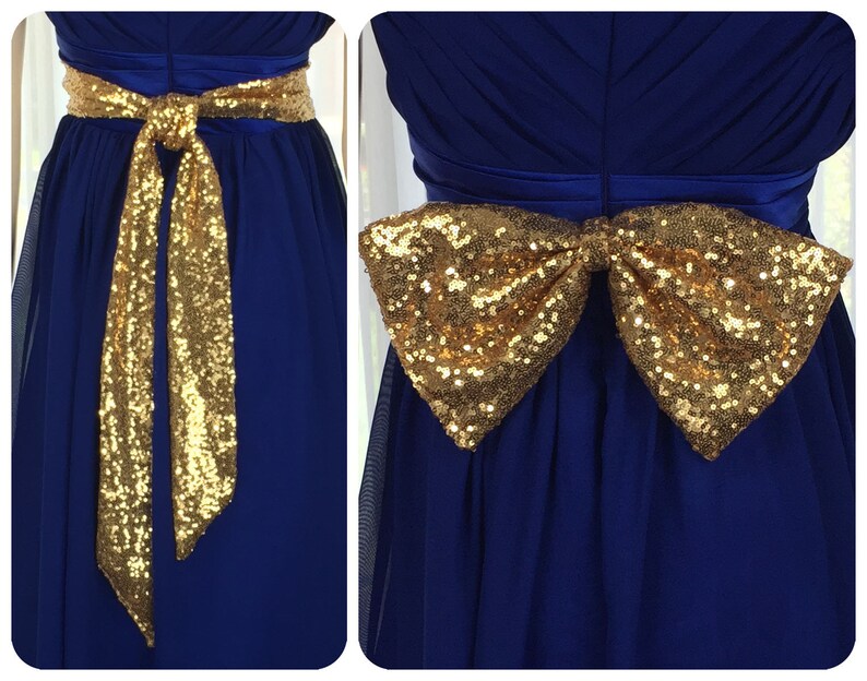 Sequin Sash / Sequin Belt in Rose Gold Champagne Gold Back Etsy Canada