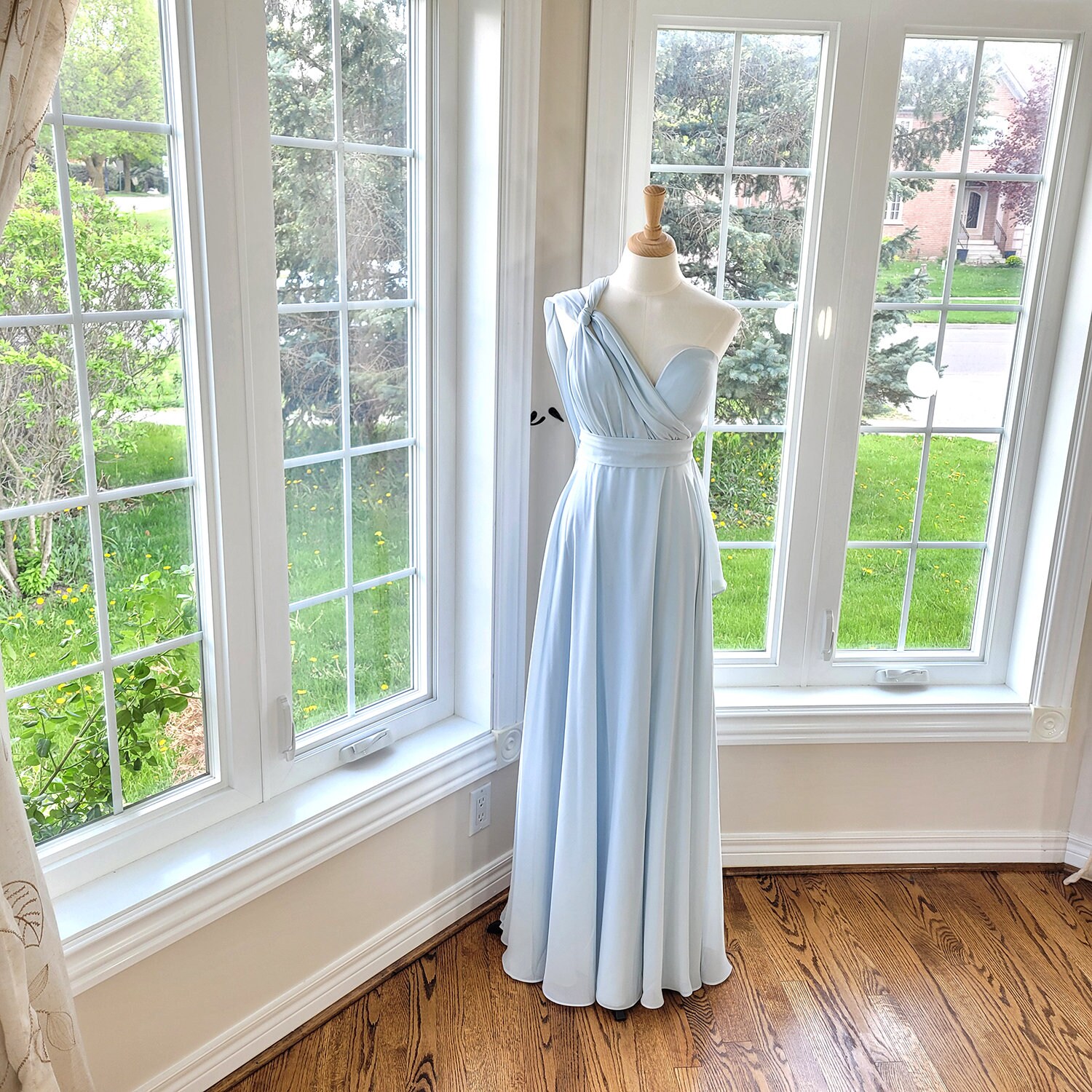 blue dress for baby girl Dusty Blue Maxi Dress with Cut Out Detail