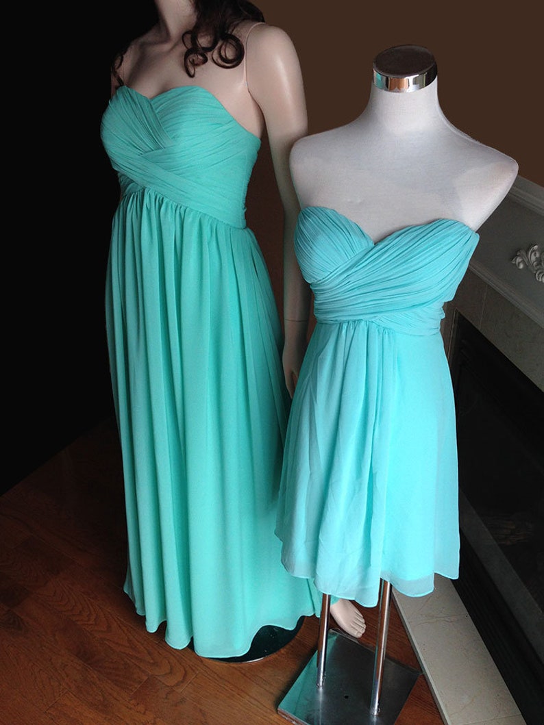 Turquoise bridesmaid dress Prom dress Sweetheart strapless Etsy
