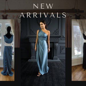 Blue satin dress, satin wrap dress, wedding guest dress, satin bridesmaid dress, satin midi dress, satin maxi dress, cocktail party dress