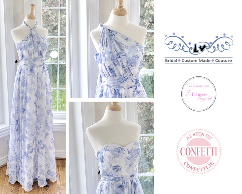 Floral Bridesmaid Dress Dusty Blue Bridesmaid Dress Etsy Canada