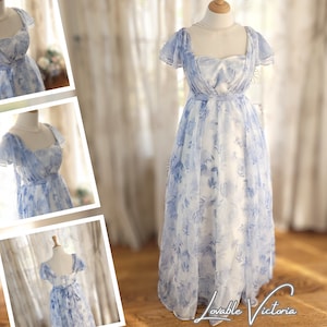Floral bridesmaid dresses with sleeves, Bridgerton dress renaissance dress mother of bride dress elopement dress cottagecore dress