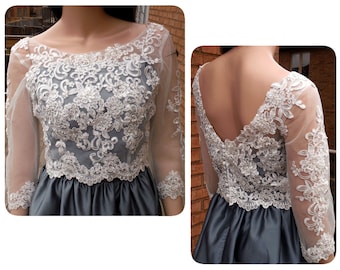 Lace wedding bolero, Ivory/white wedding bolero, lace wedding jacket