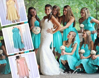 Turquoise blue bridesmaid dresses, dusty pink bridesmaid dress, yellow bridesmaid dress, short dresses for bridesmaids, plus size dress