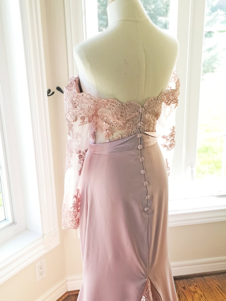 Mauve Bridesmaid Dress Blush Bridesmaid Dress Beaded Prom Etsy Canada