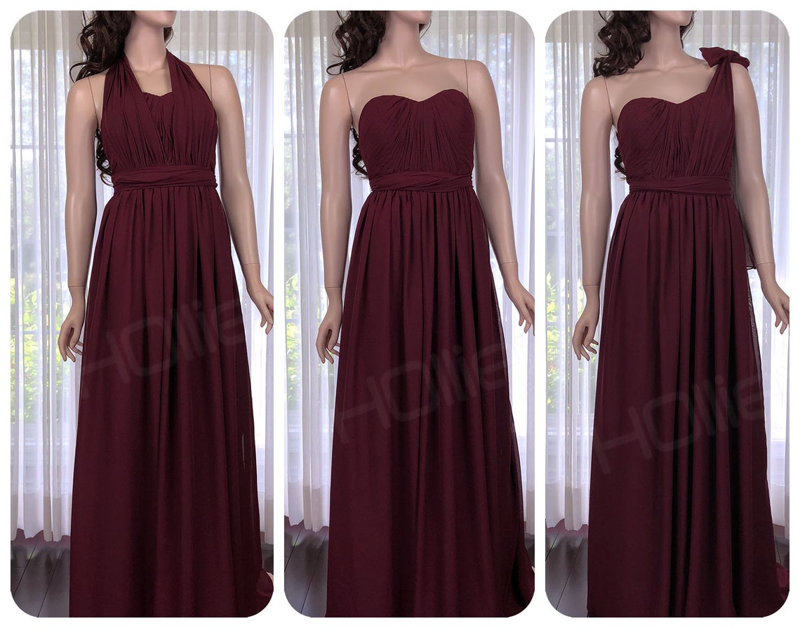 Maroon Bridesmaid Dress Multiway Bridesmaid Dress Maroon Etsy