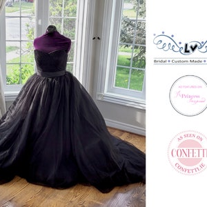 Black wedding dress, gothic wedding dress, alternative wedding dress, simple wedding dress, evening dress, black prom dress