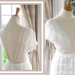 Beach wedding dress, boho wedding dress, simple wedding dress, white dress women bridal