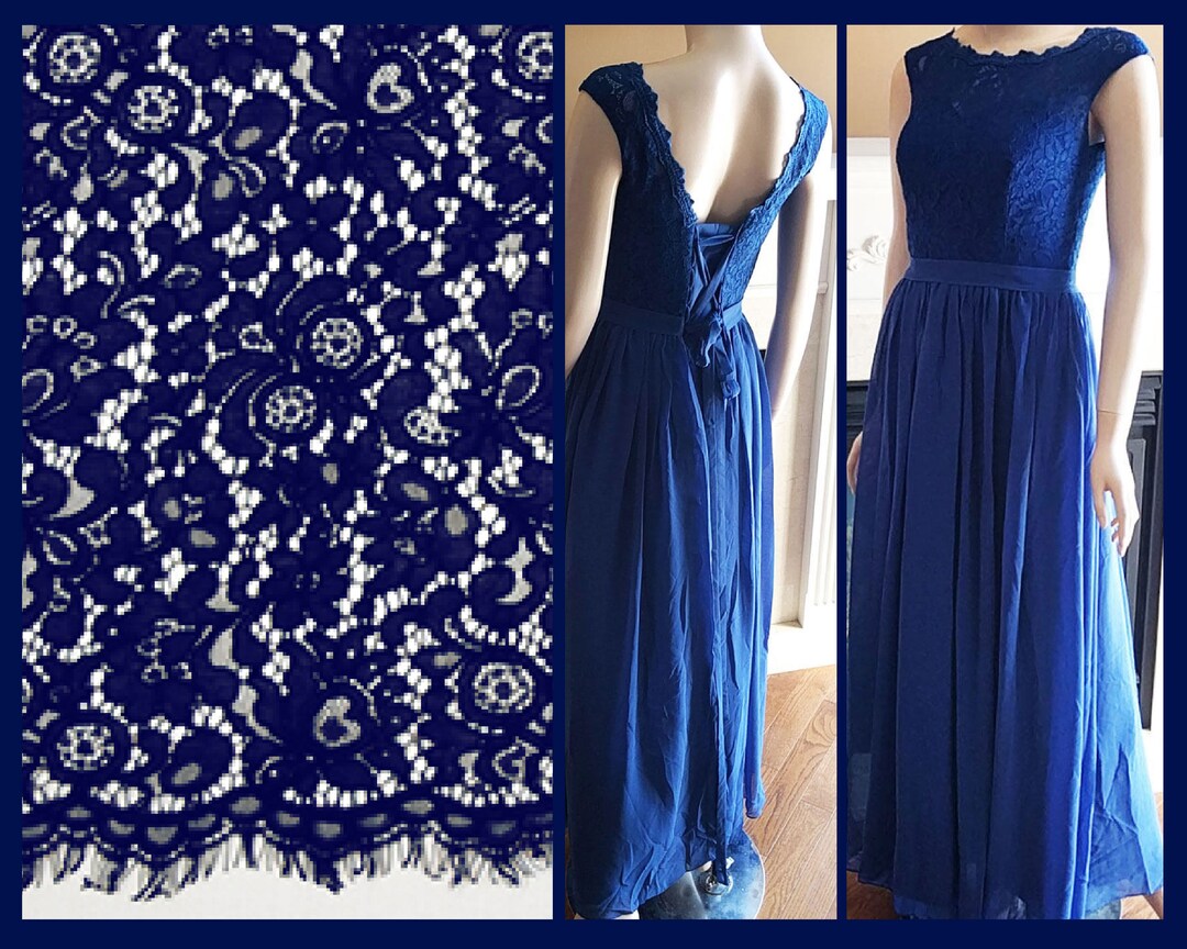 Long Blue Bridesmaid Dress Royal Blue Bridesmaid Dress Lace Etsy