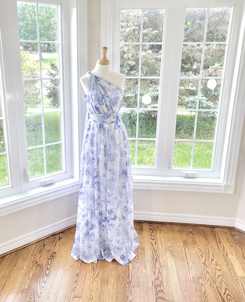Floral Bridesmaid Dress Dusty Blue Bridesmaid Dress Etsy Canada