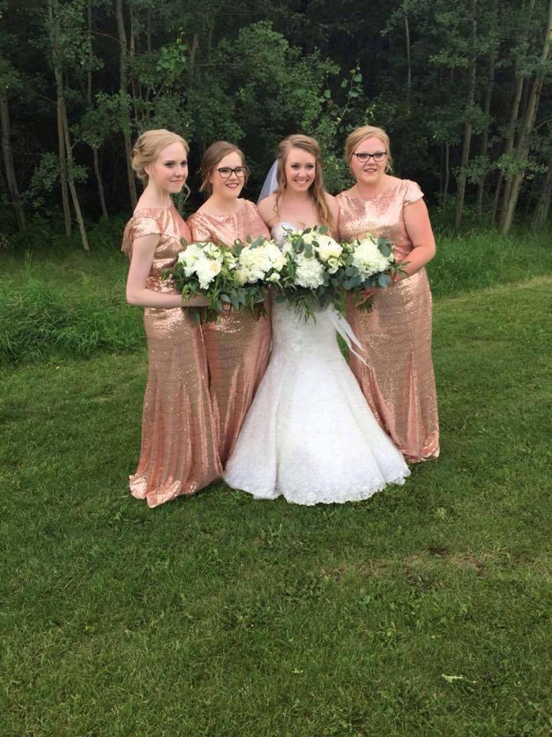 etsy rose gold bridesmaid dresses