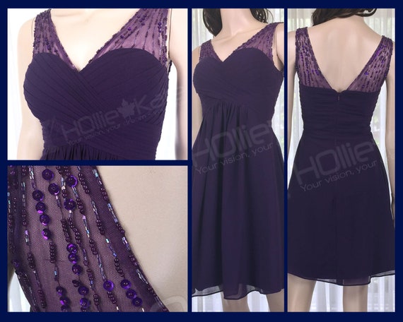 mauve beaded bridesmaid dress