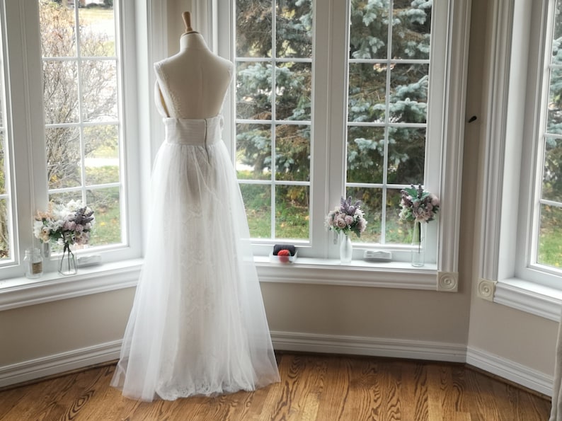 Simple boho wedding dress, lace boho wedding dress, beach wedding dress lace, beach wedding dress lace image 10