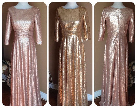 long sleeve sequin bridesmaid dress