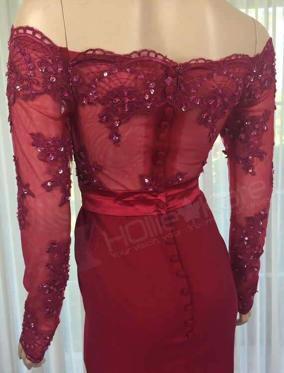 Burgundy Bridesmaid Dress Burgundy Lace 