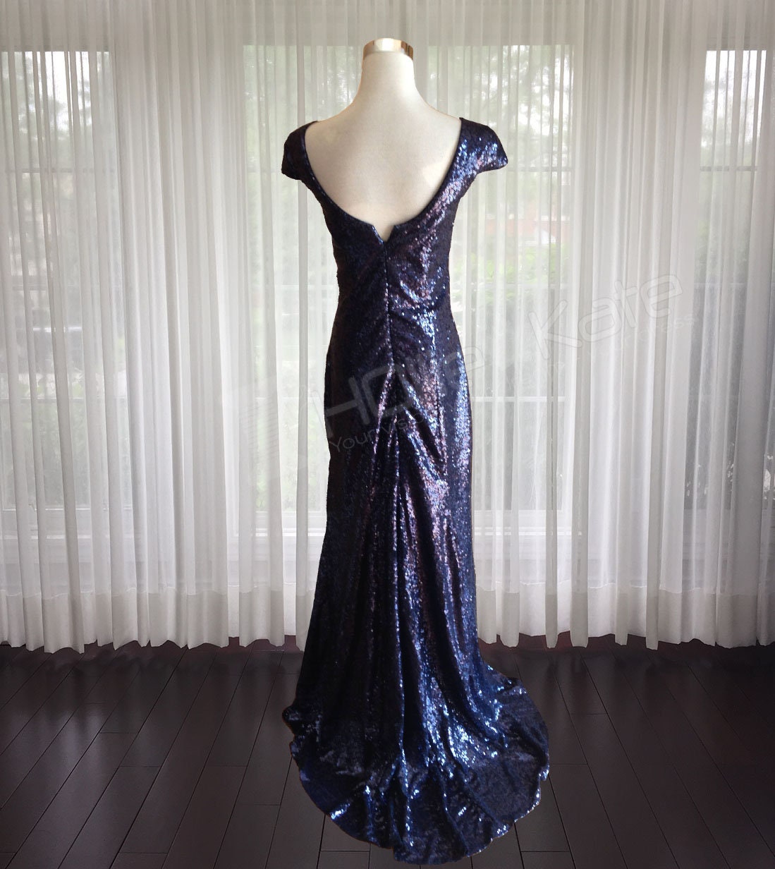 navy sequin bridesmaid dresses Mother Of The Bride Dress Dark Navy Embroidered Sequin Bodice Empire Waist Chiffon Mother Of The Bride Dress