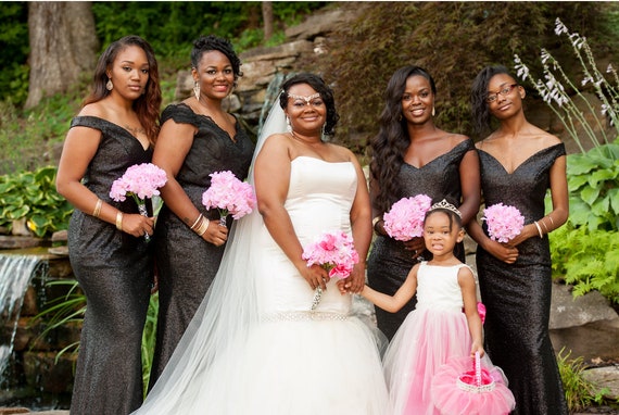 Black Sequin Dress Black Bridesmaid ...