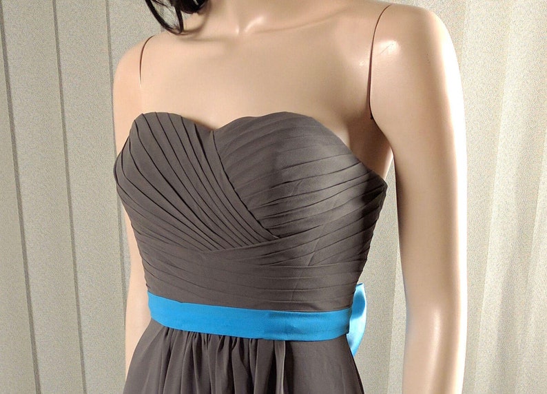 Dark Grey bridesmaid dress long bridesmaid dress chiffon maxi dress