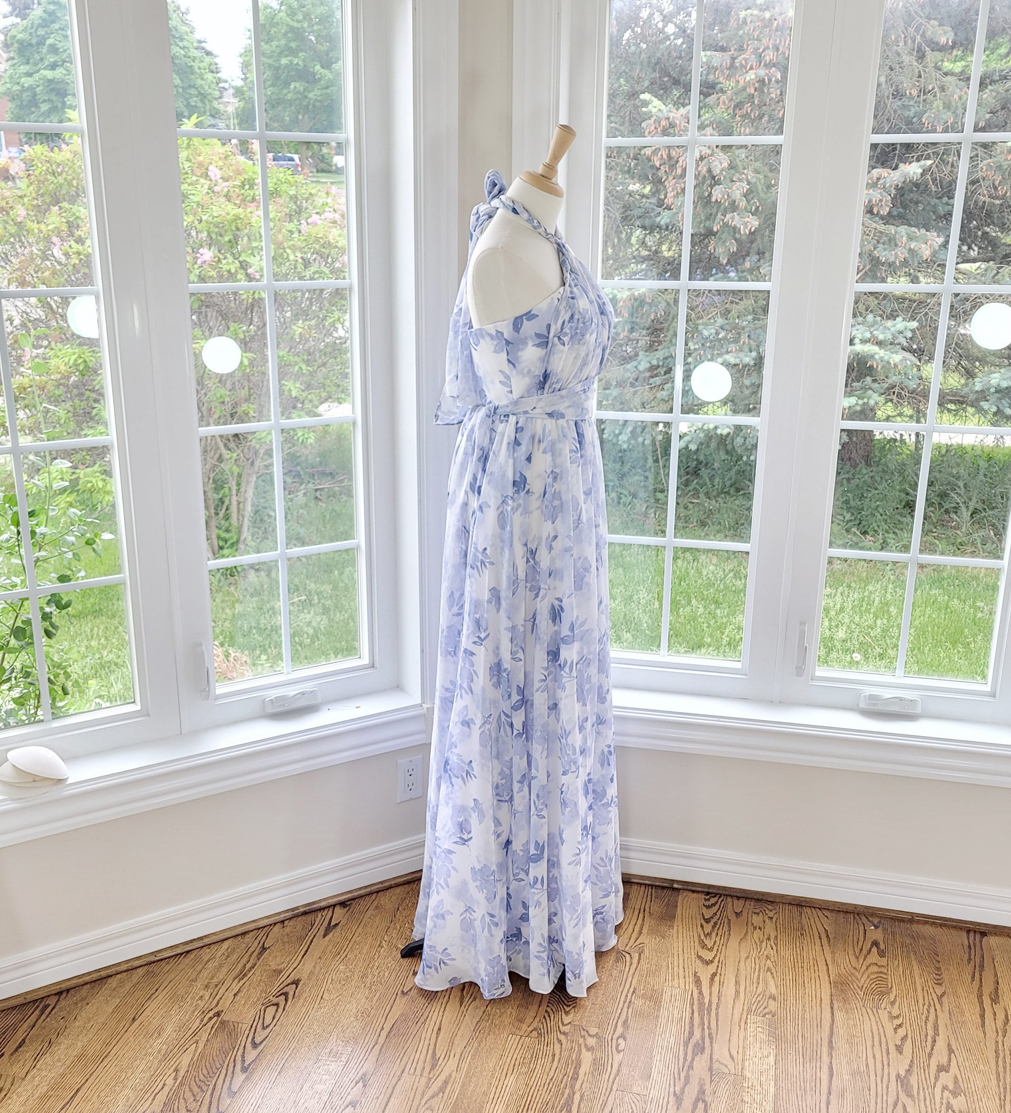 Floral Bridesmaid Dress Dusty Blue Bridesmaid Dress Etsy Canada