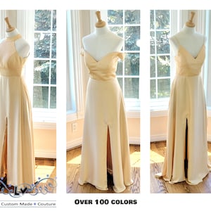 Champagne bridesmaid dress with pockets \ wedding guest dress \ wedding cocktail dress \ champagne evening dress