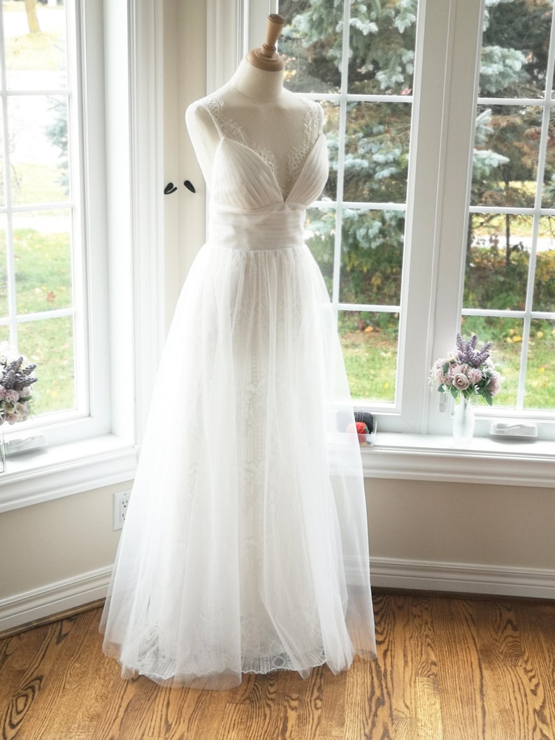 Simple boho wedding dress, lace boho wedding dress, beach wedding dress lace, beach wedding dress lace image 5